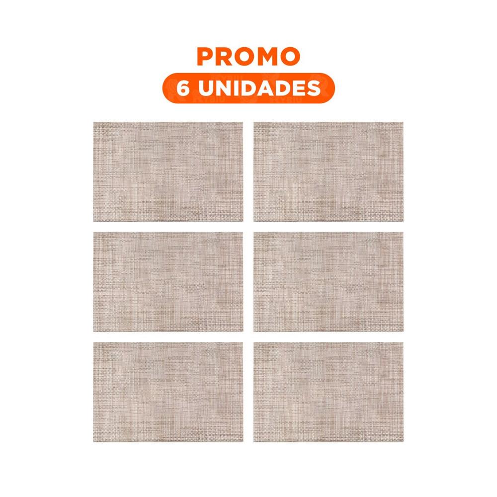 Pack6 Porta Individuales de Mesa Mostaza Jaspeado 6 Piezas Antiimpacto YRegalo Sticker