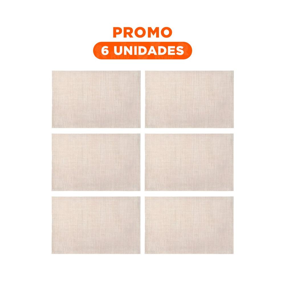 Pack6 Porta Individuales de Mesa Beige 6 Piezas Antiimpacto y Segura YRegalo Sticker
