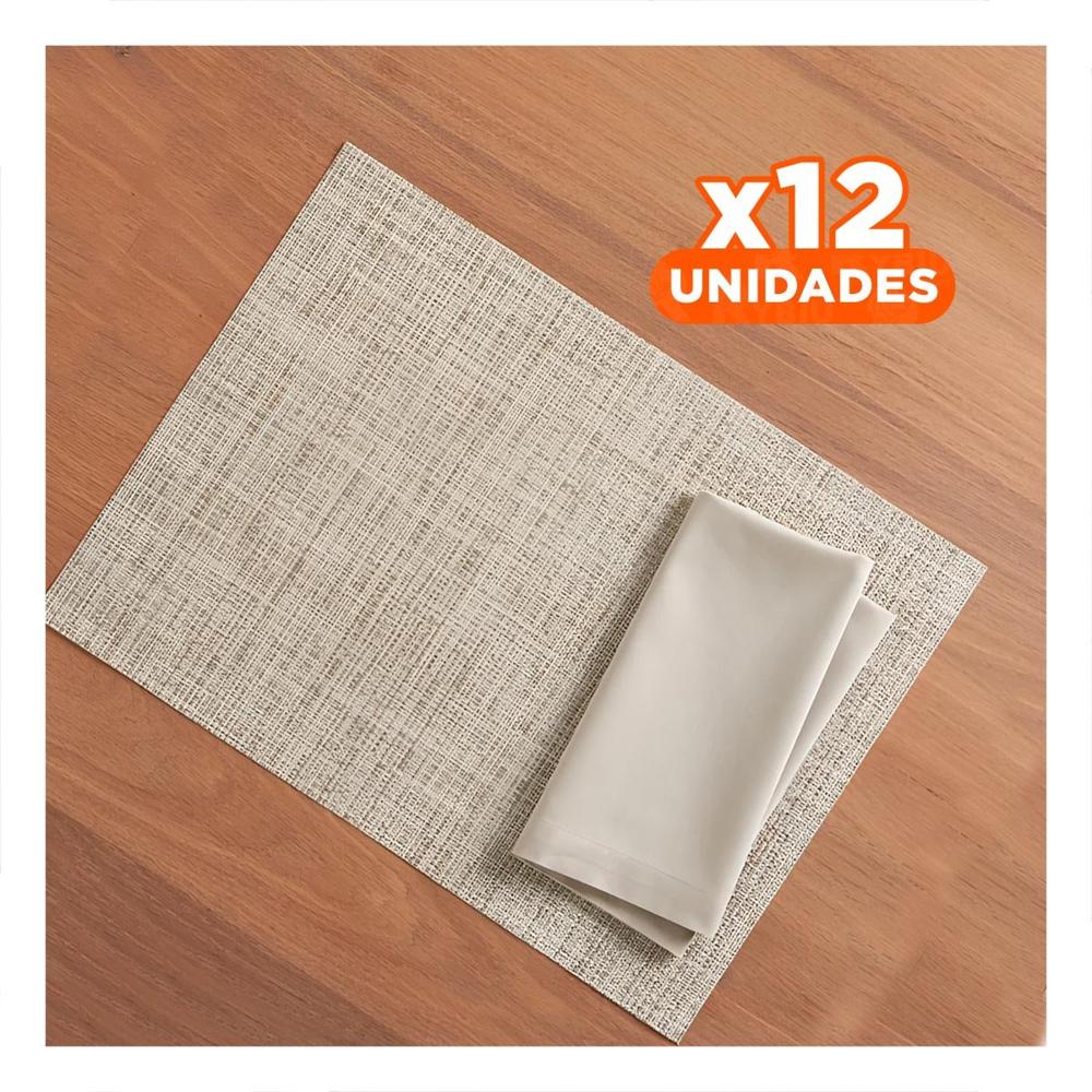 Pack12 Bandeja de Mesa Individuales Mostaza Jaspeado 6 Piezas Segura YRegalo Sticker