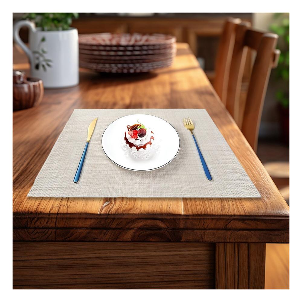 Set Individuales de Mesa Beige 6 Piezas Segura y Organizada en Mesa YPapel Regalo