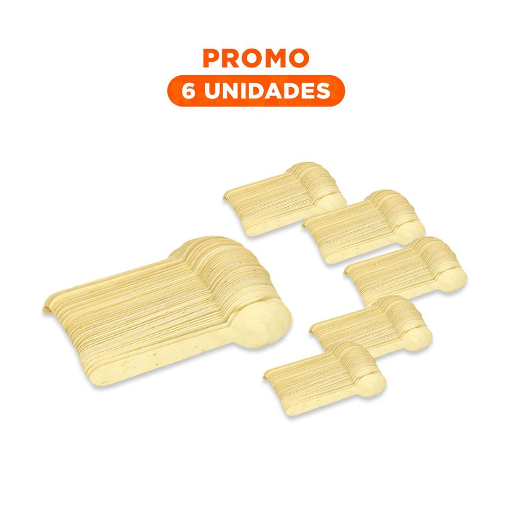 Pack6 Set de Cucharas 100 Pzs con Acabado Claro para Servicio en Casa Y Regalo Sticker