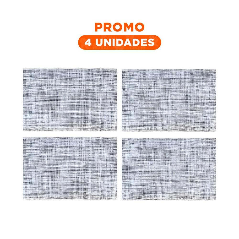 Pack4 Kit de Mesa Individuales Plomo Jaspeado 6 Piezas Antiimpacto y Segura