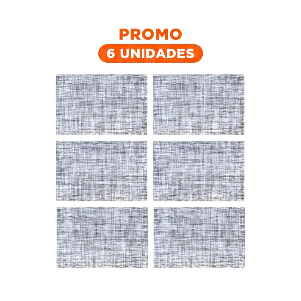Pack6 Porta Individuales de Mesa Plomo Jaspeado 6 Piezas Antiimpacto y Segura YRegalo Sticker
