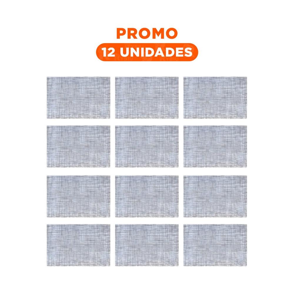 Pack12 Porta Individuales de Mesa Plomo Jaspeado 6 Piezas Organizado y Practico