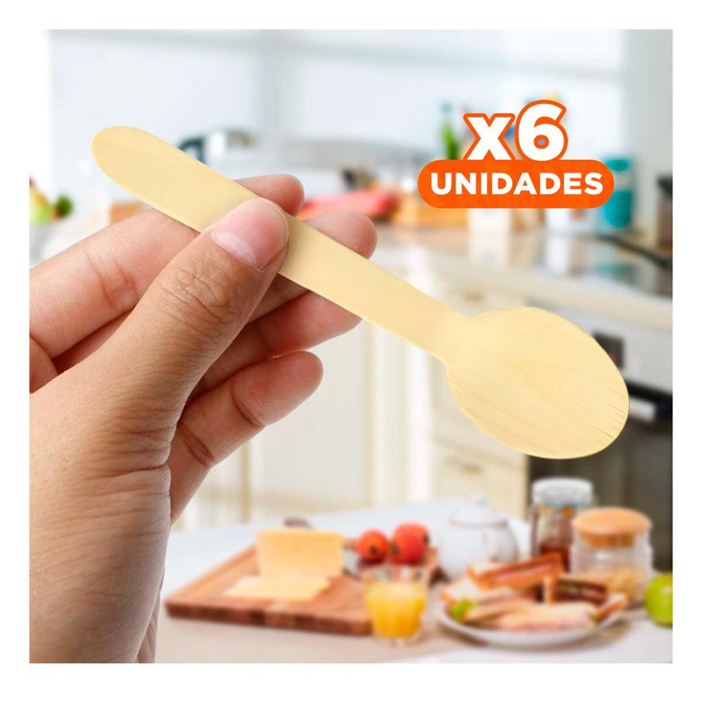 Pack6 Set de Cucharas 100 Pzs para Uso Diario en Cocina y Reuniones Y Papel Regalo