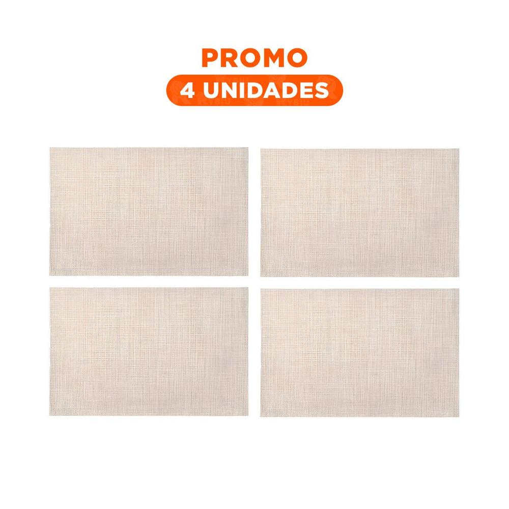 Pack4 Kit de Mesa Individuales Beige 6 Piezas Antiimpacto y Segura