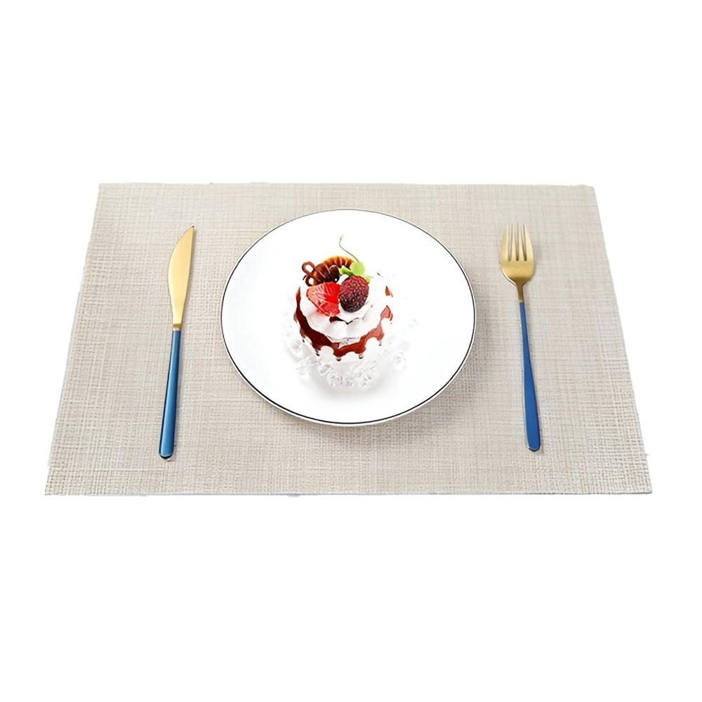 Set Individuales de Mesa Beige 6 Piezas Antiimpacto y Duradera YRegalo Sticker