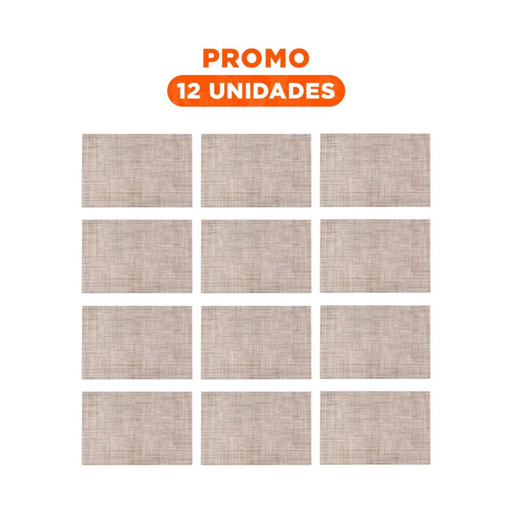 Pack12 Porta Individuales de Mesa Mostaza Jaspeado 6 Piezas Organizado y Practico