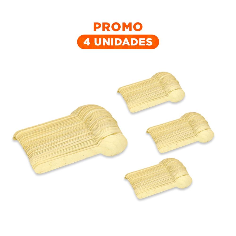Pack4 Cucharillas de Madera 100 Pzs con Diseno Claro para Servicio en Casa