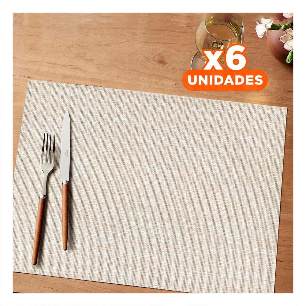 Pack6 Porta Individuales de Mesa Beige 6 Piezas Duradero y Organizado YPapel Regalo