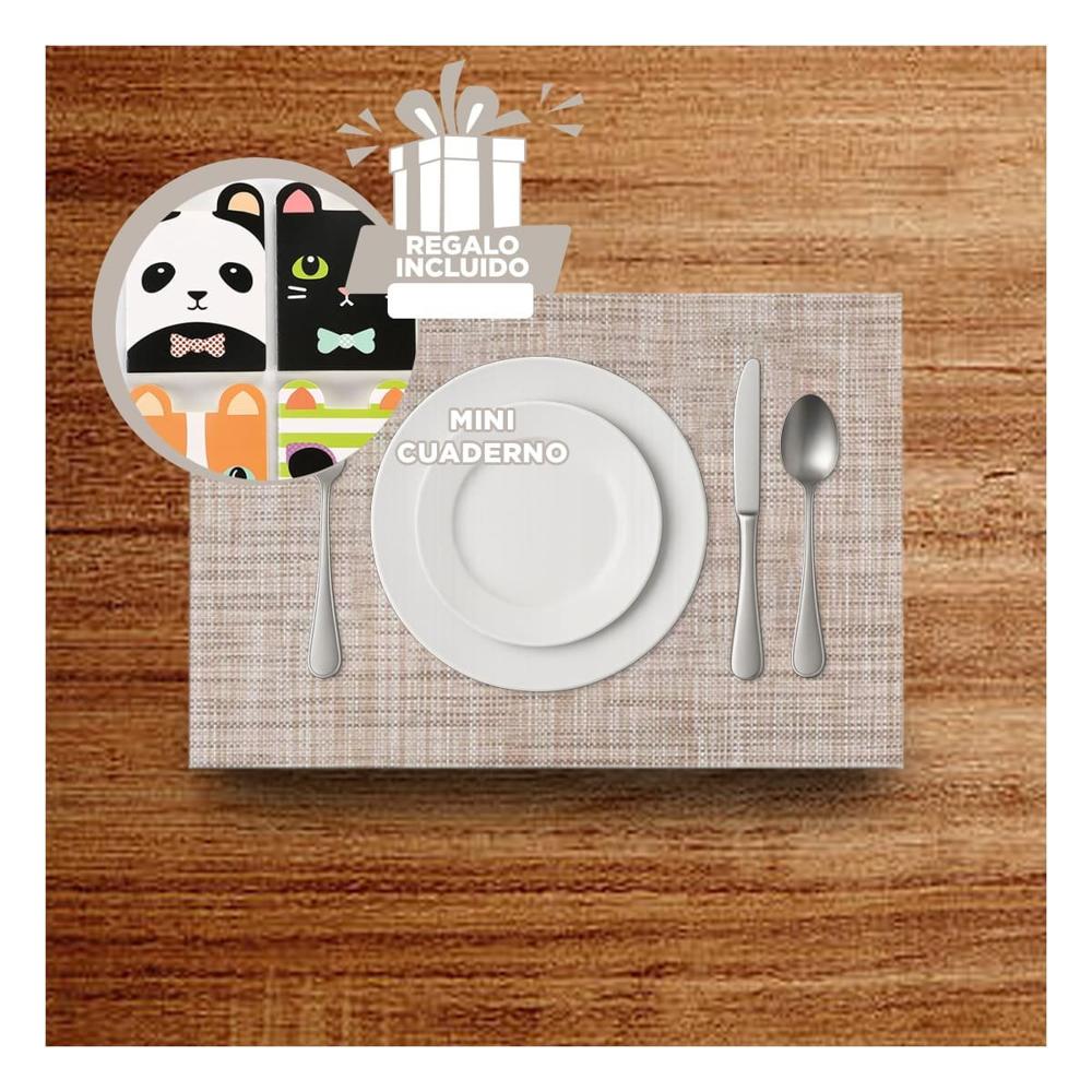 Set Individuales de Mesa Mostaza Jaspeado 6 Piezas Resistente y Facil de Usar