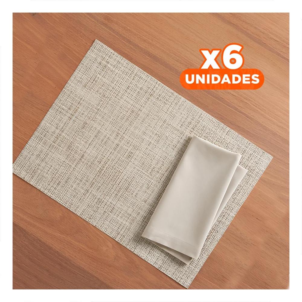 Pack6 Porta Individuales de Mesa Mostaza Jaspeado 6 Piezas Segura y Facil de Usar