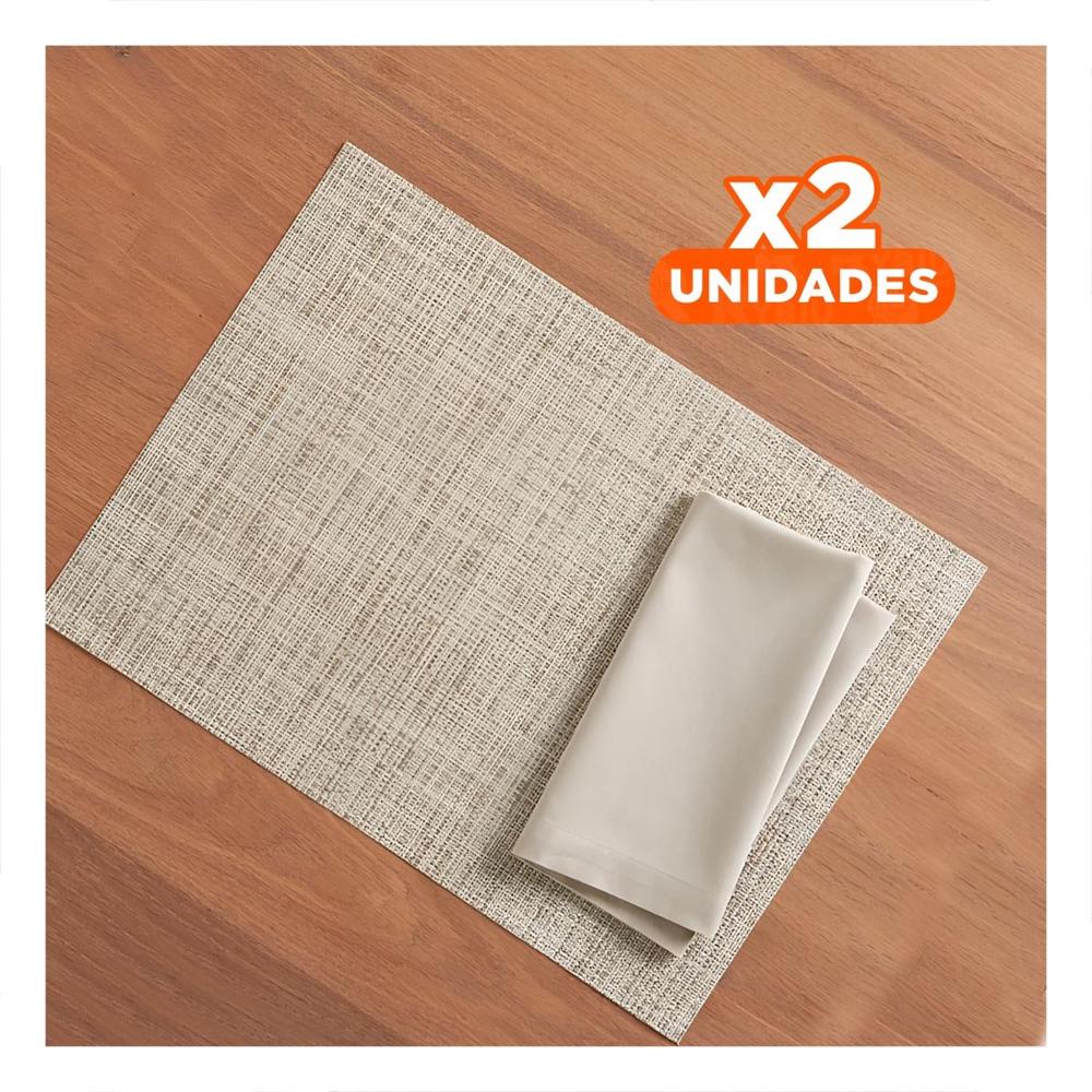 Pack2 Kit de Mesa Individuales Mostaza Jaspeado 6 Piezas Resistente y Segura