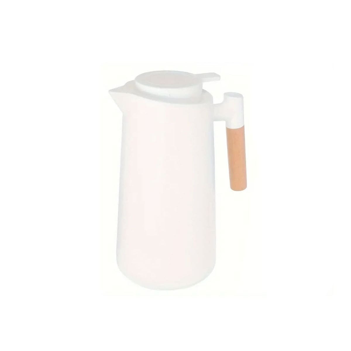 Envase Termo 1L Blanco con Mango de Madera para Mantener Liquidos YRegalo Sticker