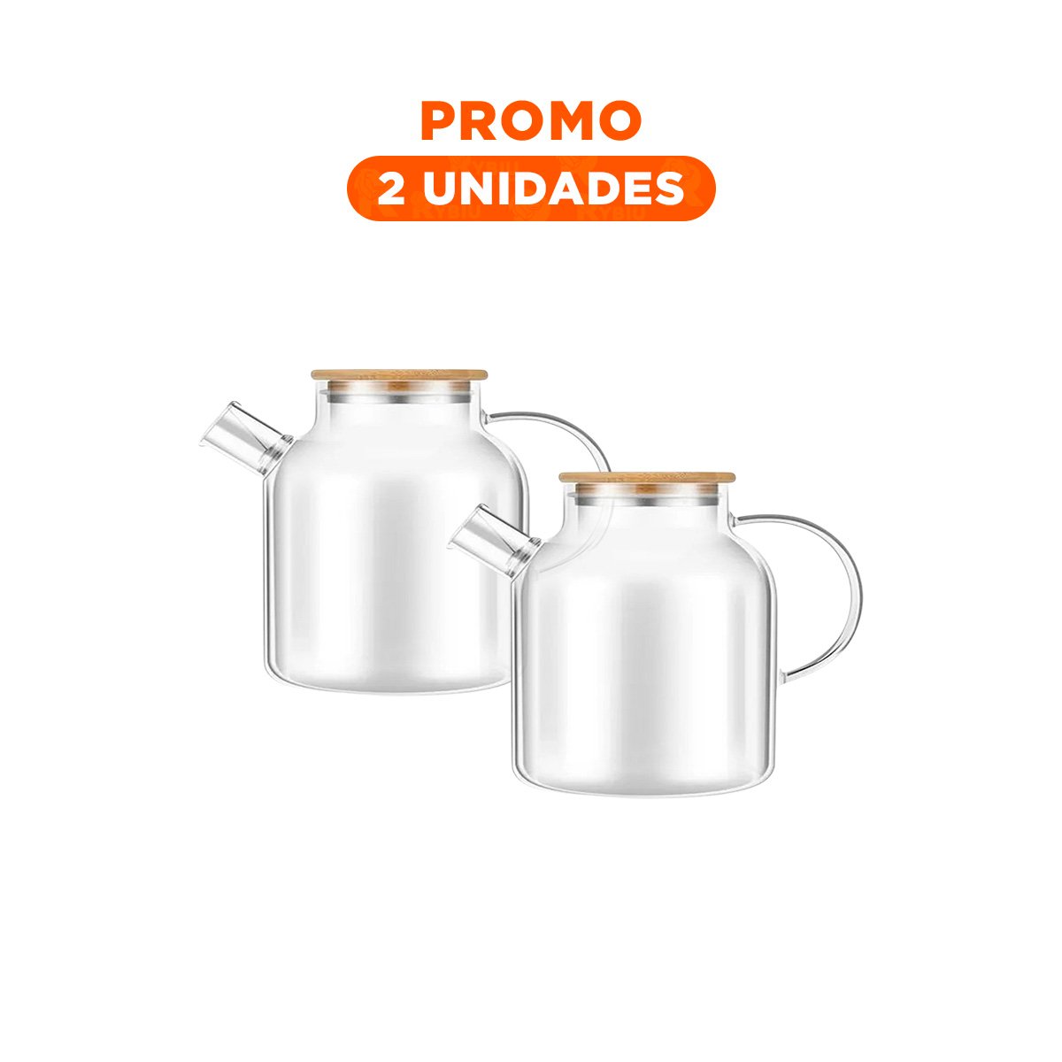 Pack2 Contenedor de Vidrio 1.8L con Tapa de Madera y Filtro Versatil YRegalo Sticker
