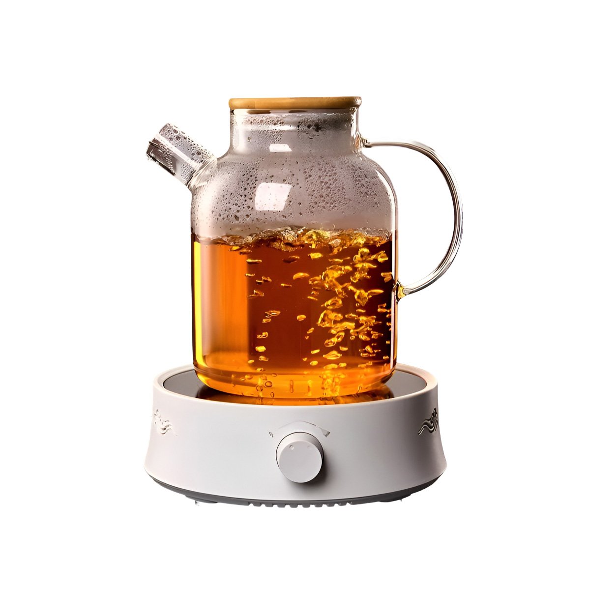Jarra de Vidrio 1.5L con Tapa de Madera y Filtro en Pico Durable y Portatil YRegalo Sticker