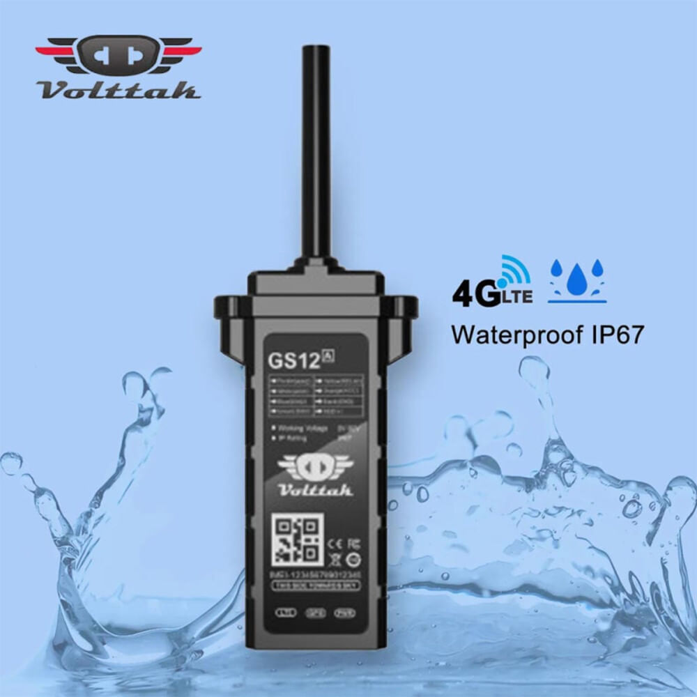 GPS Vehicular Volttak GS12 - 4G Apagado de Motor IP67 Resistente al Agua y al Polvo