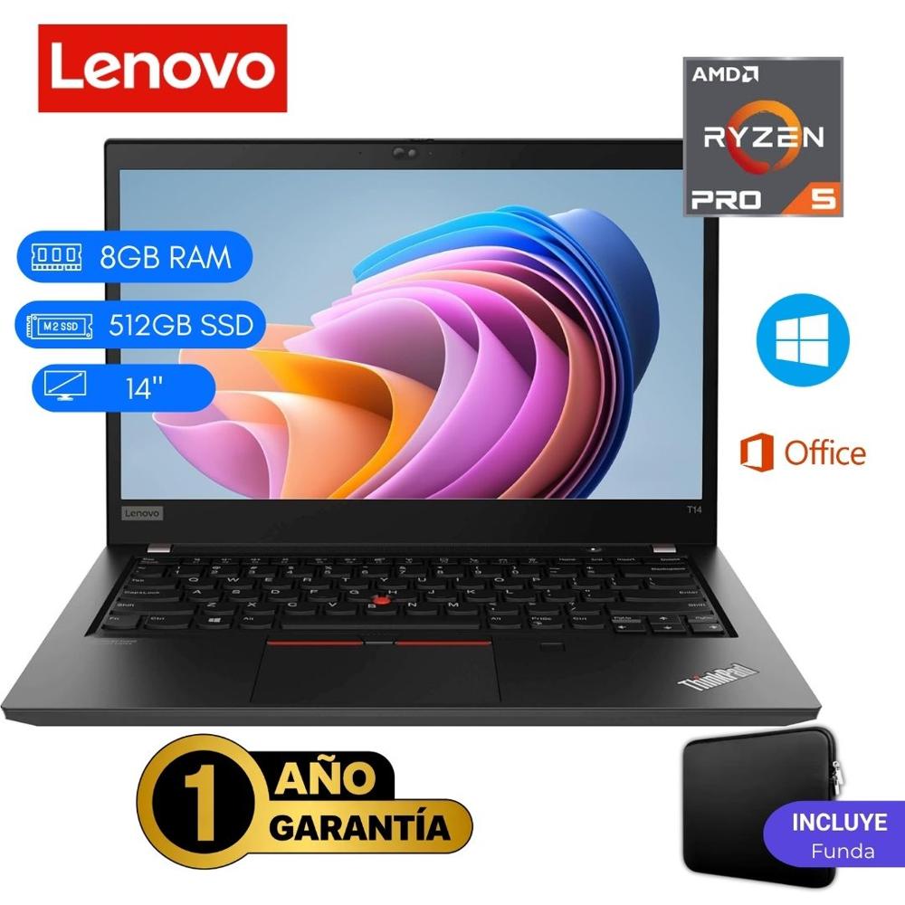 Reacondicionado Laptop  Lenovo ThinkPad T14 Ryzen 5 Pro 8GB RAM 512GB SSD 14""