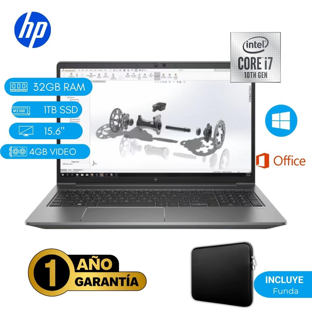 Reacondicionado Laptop  HP ZBook Power G7 Core i7 10ma 32GB RAM 1TB SSD 4GB Video 15.6""