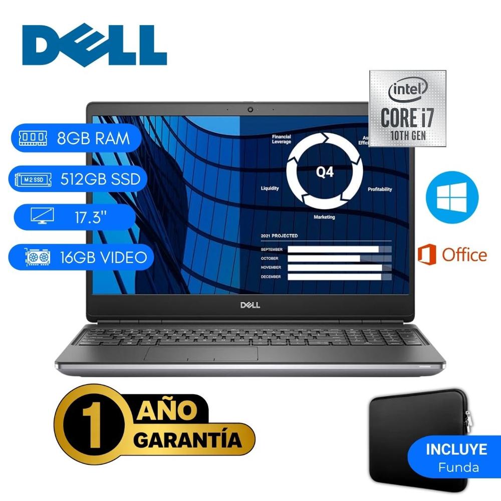 Reacondicionado Laptop  Dell Precision 7750 Core i7 10ma 8GB RAM 512GB SSD 17.3""