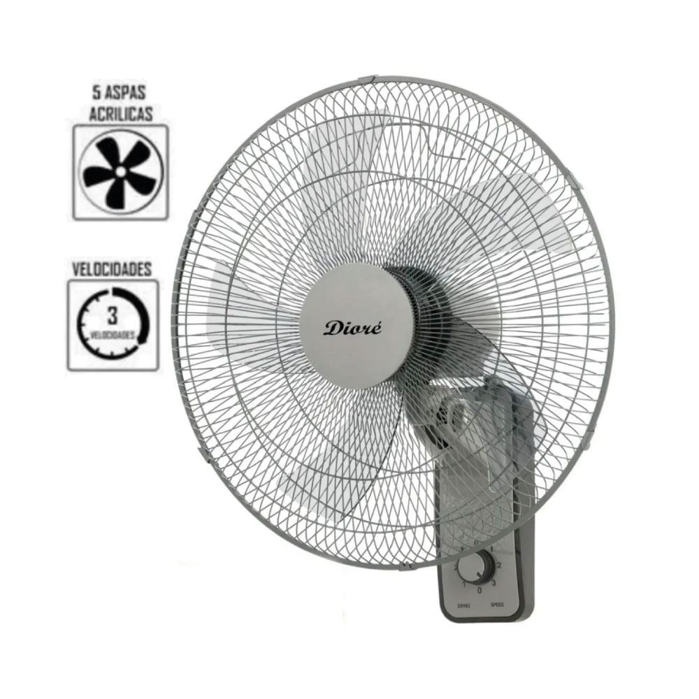 Ventilador de pared Diore MWF-1805 18 de 5 Aspas 60 Watts