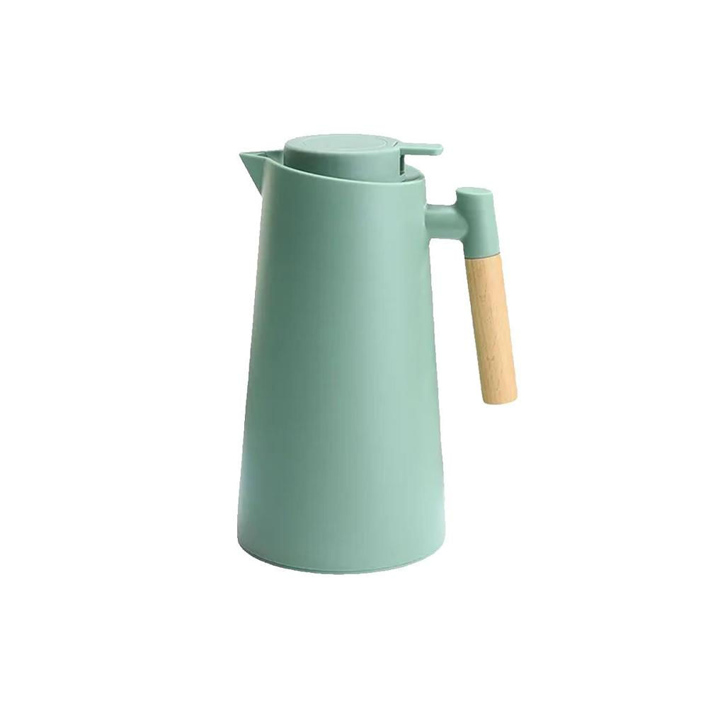 Envase Termo 1L Verde Agua con Mango de Madera Perfecto para Cafe y Te Diario YRegalo Sticker