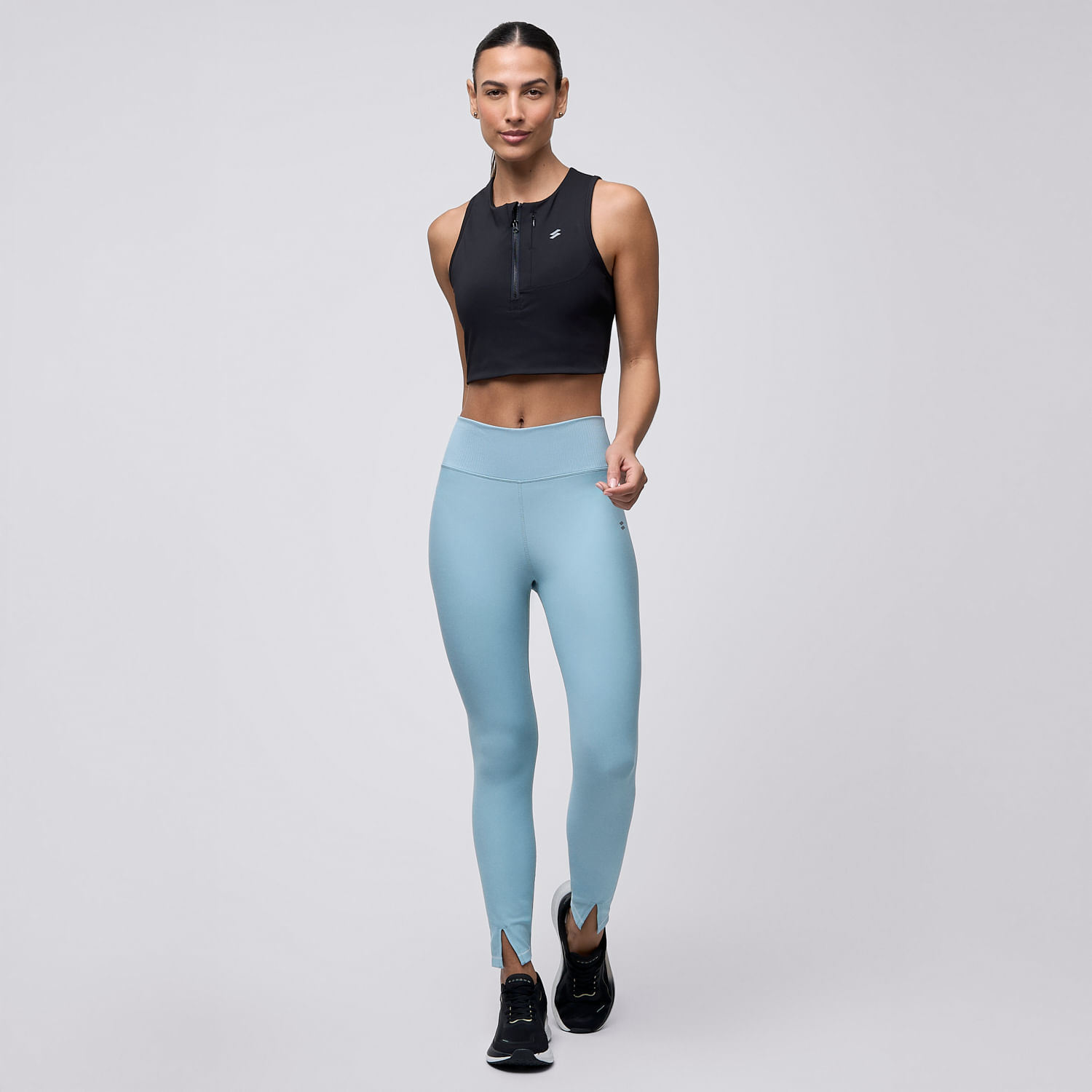 Mallas Deportivas Mujer Abertura Podium Celeste S