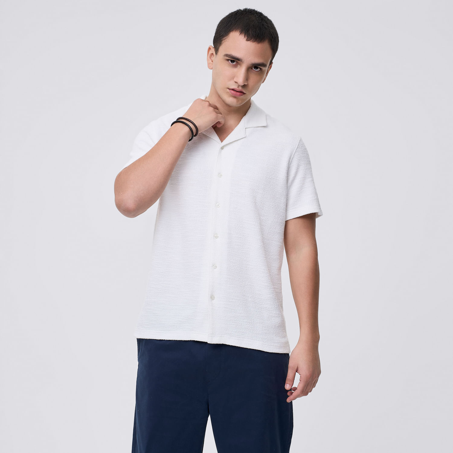 Camisa Manga Corta Hombre Botón Hypnotic Blanco Talla S