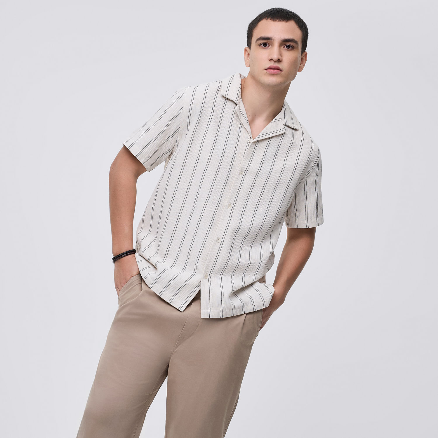 Camisa Manga Corta Hombre New Rayas Hypnotic Azul Talla XL