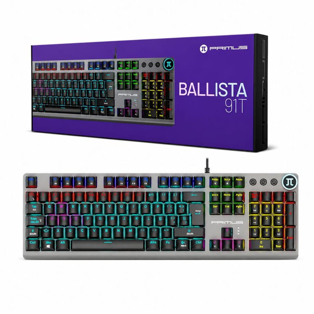 Teclado Gamer Mecánico Primus Gaming BALLISTA91T Negro