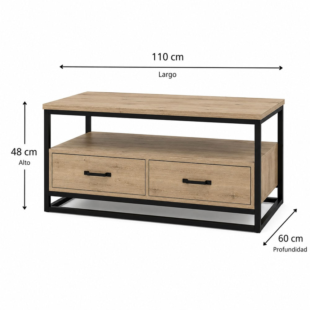 Mesa de Centro Industrial Tayce Ventitas Home Duna