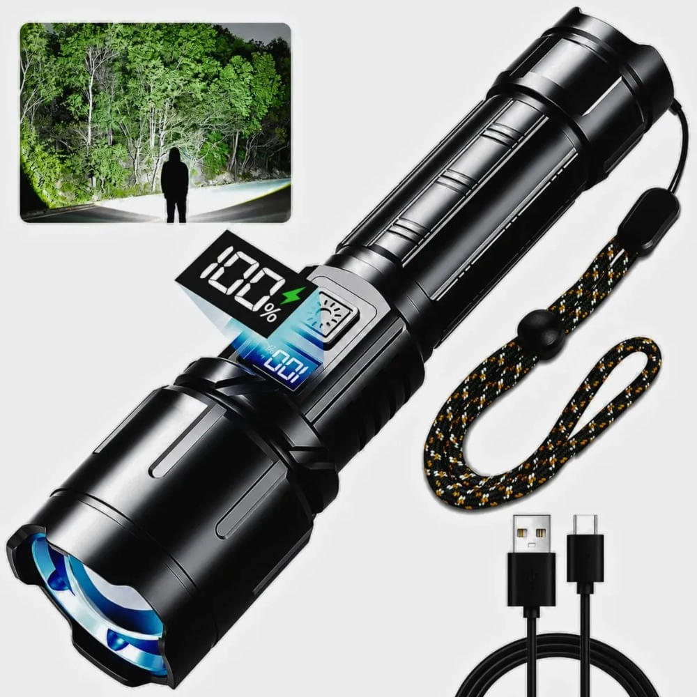 Linterna Táctica Led Largo Alcance 800 Metros Recargable