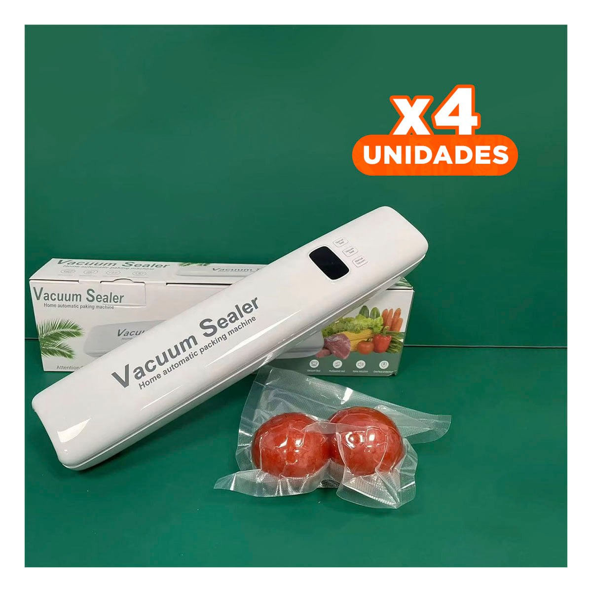Pack4 Maquina Electrica Para Sellar Al Vacio Blanco Facil de Usar y Segura YPapel Regalo