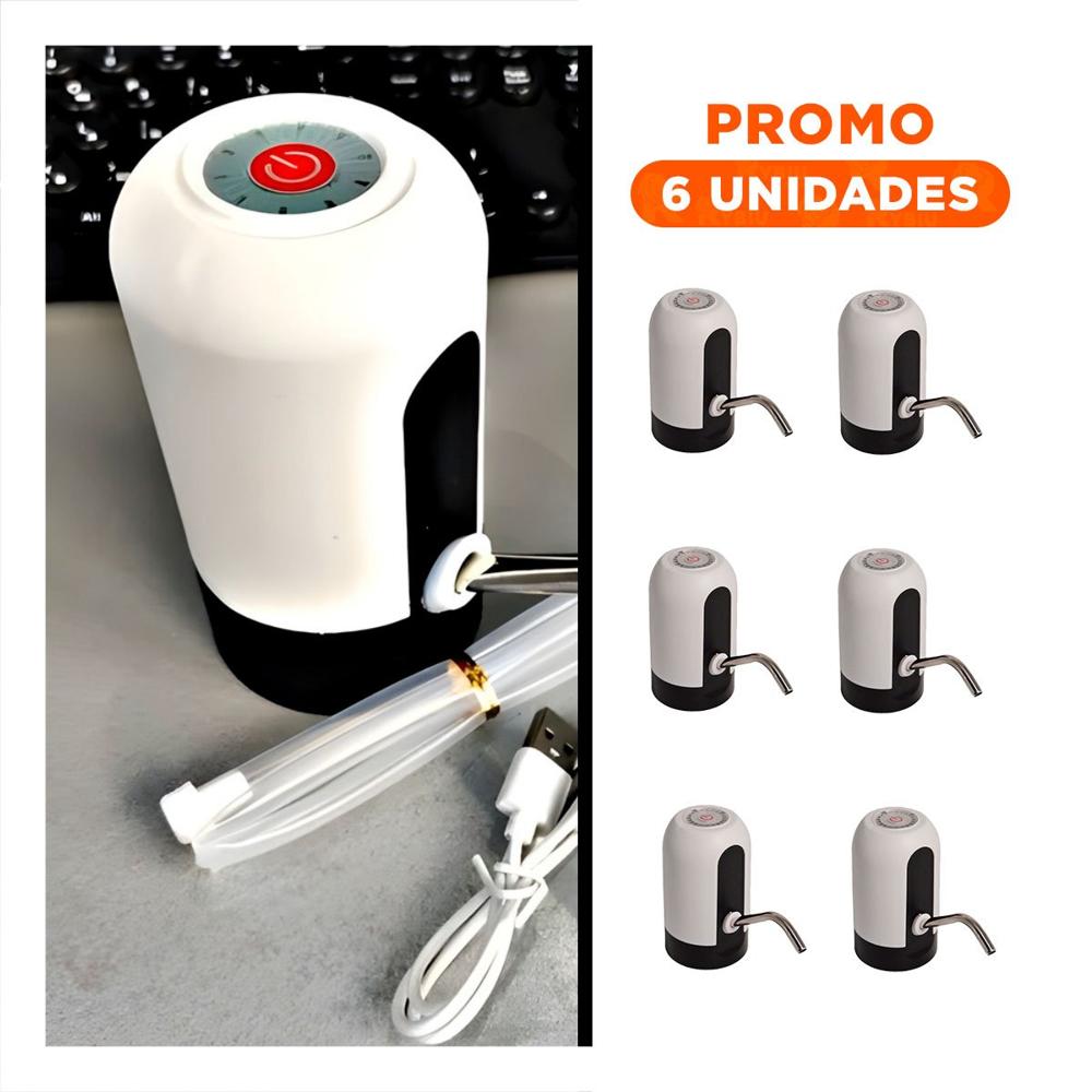 Pack6 Sistema Electrico de Color Blanco Recargable para Agua Potable Y Regalo Sticker