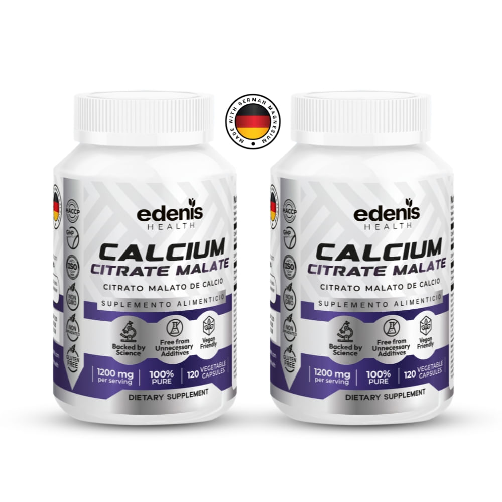 Pack 2 Citrato Malato de Calcio Edenis Health 120 Cápsulas