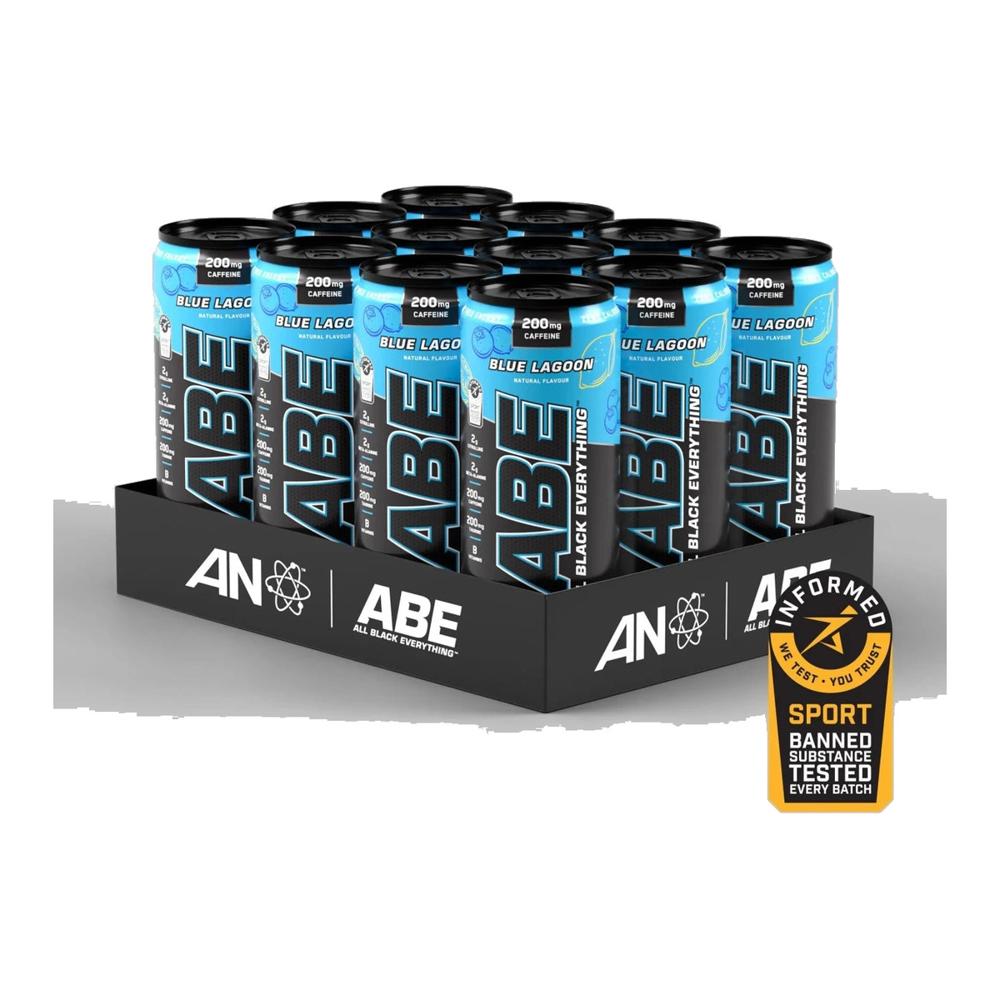 ABE Performance Energy Drink 330 ml X12UN - Applied Nutrition ABE Performance Energy Drink X12 330 ml Blue Lagoon Applied Nutrition