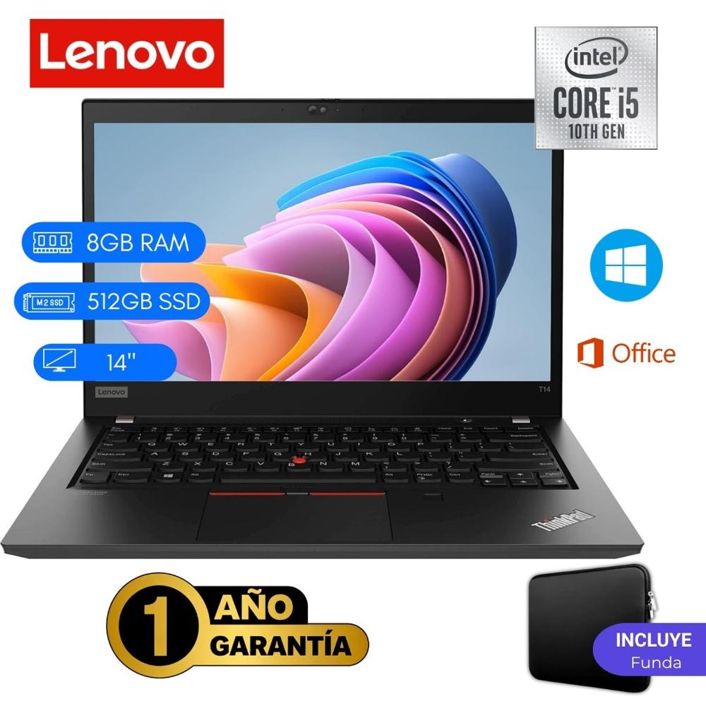 Reacondicionado Laptop  Lenovo ThinkPad T14 Core i5 10ma 8GB RAM 512GB SSD 14""