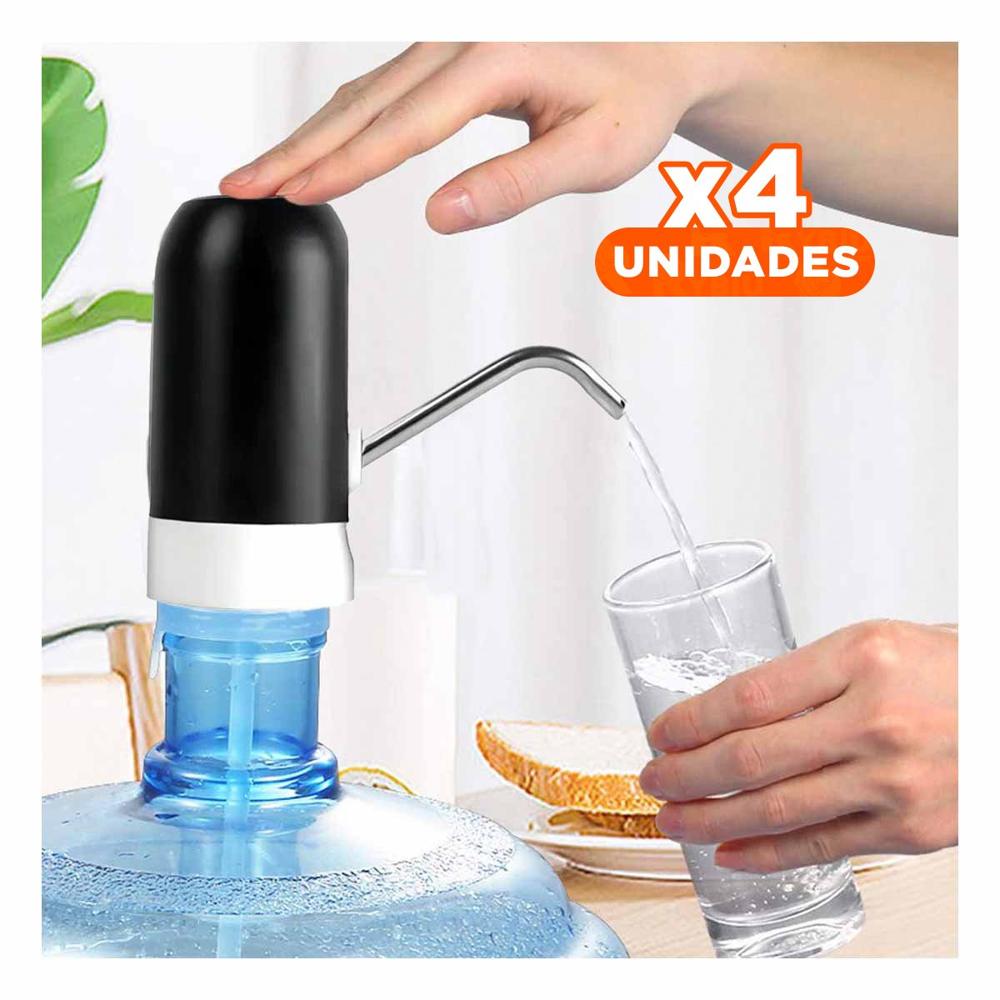 Pack4 Bomba Recargable de Color Negro de Agua con Funcion Electrica Y Papel Regalo