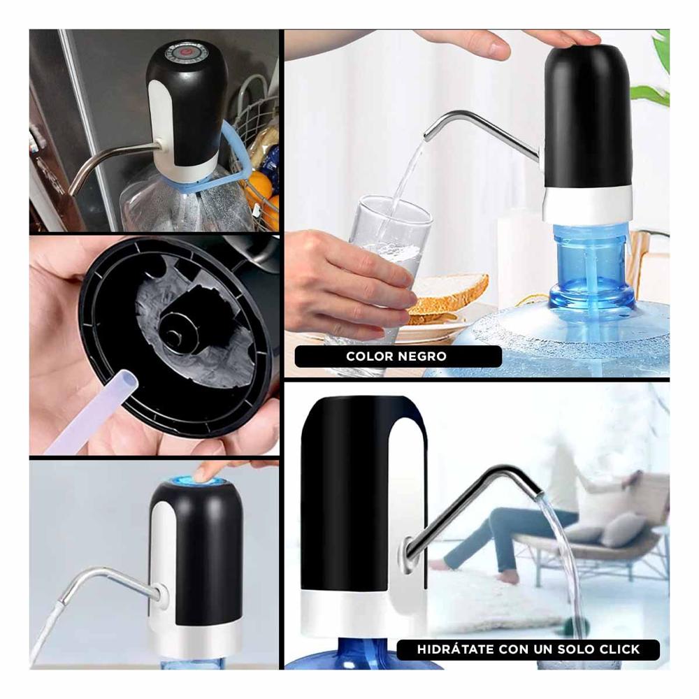 Dispensador de Agua de Color Negro Recargable con Funcion Electrica Y Ligas Regalo