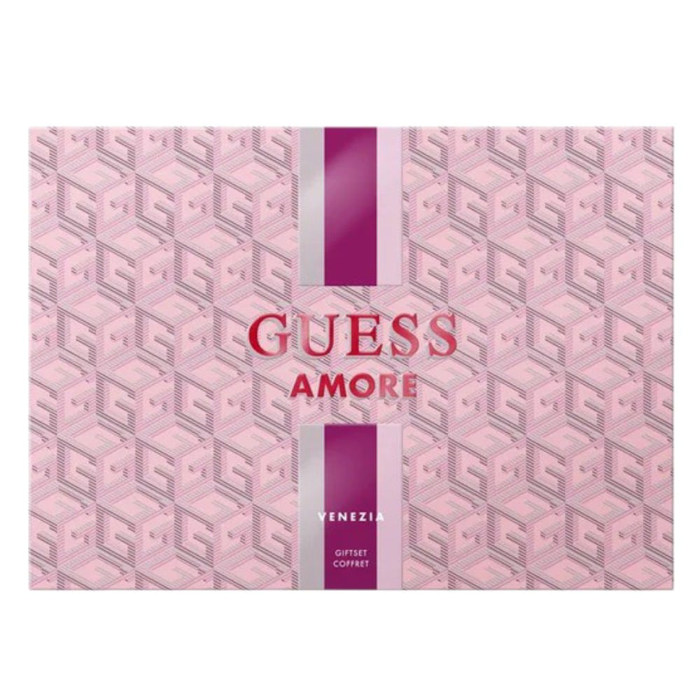 SET DE 2 PERFUMES GUESS AMORE VENEZIA CON ESTUCHE ROSA MONOGRAFIADO