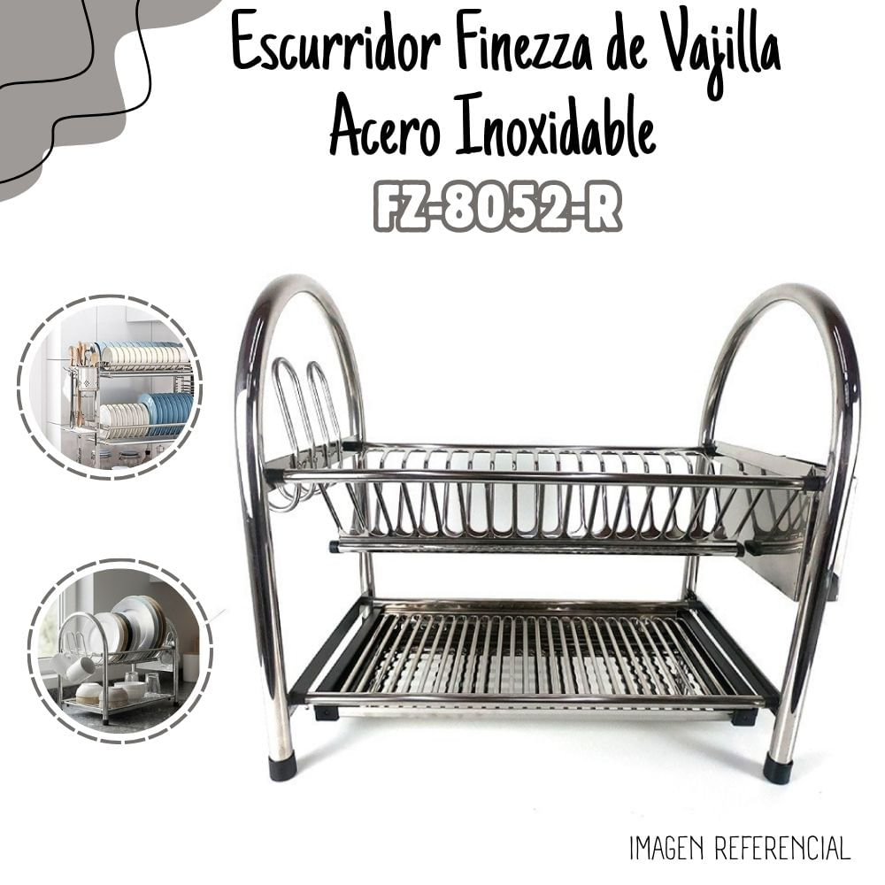 Escurridor de Vajilla Acero Inoxidable FINEZZA FZ-8052-R
