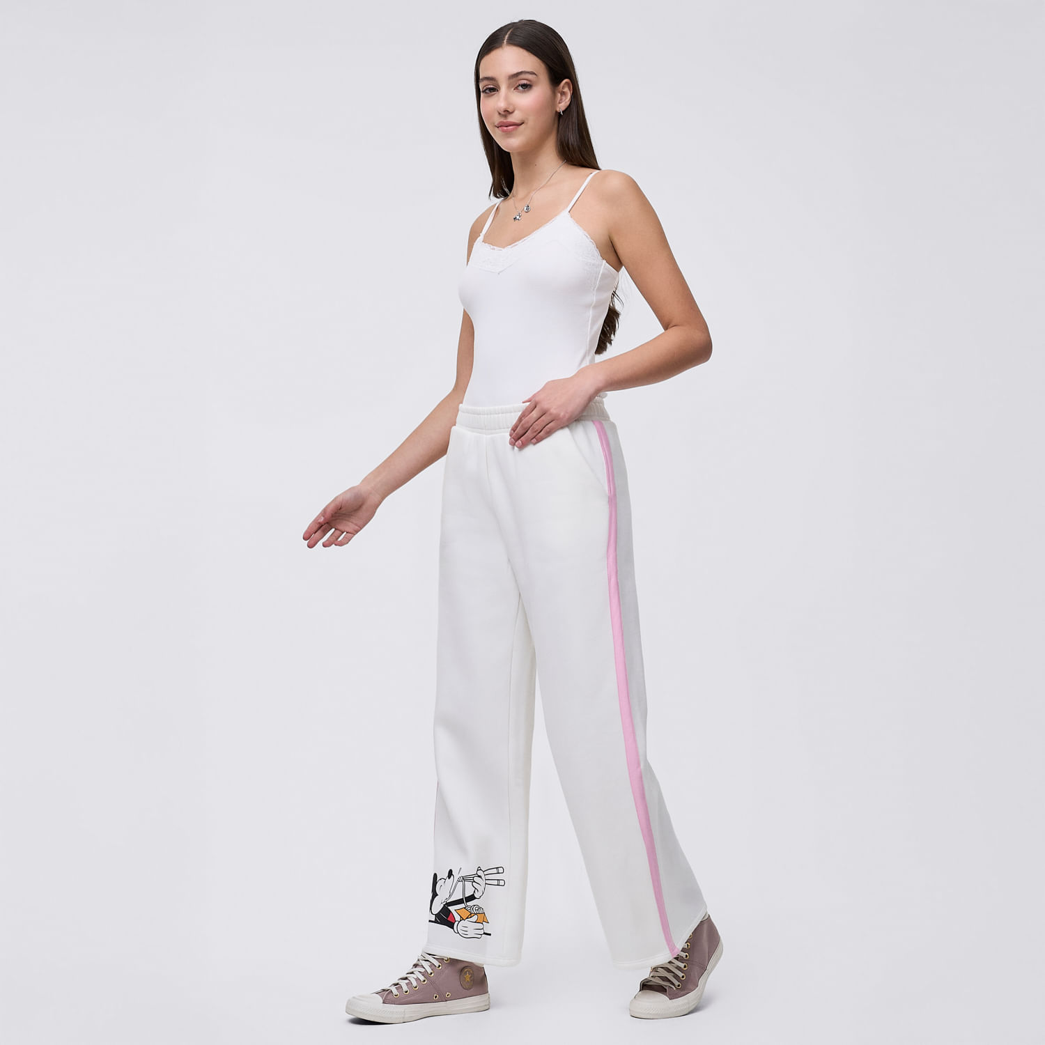 Pantalón De Buzo Mujer Ramen Disney Blanco M
