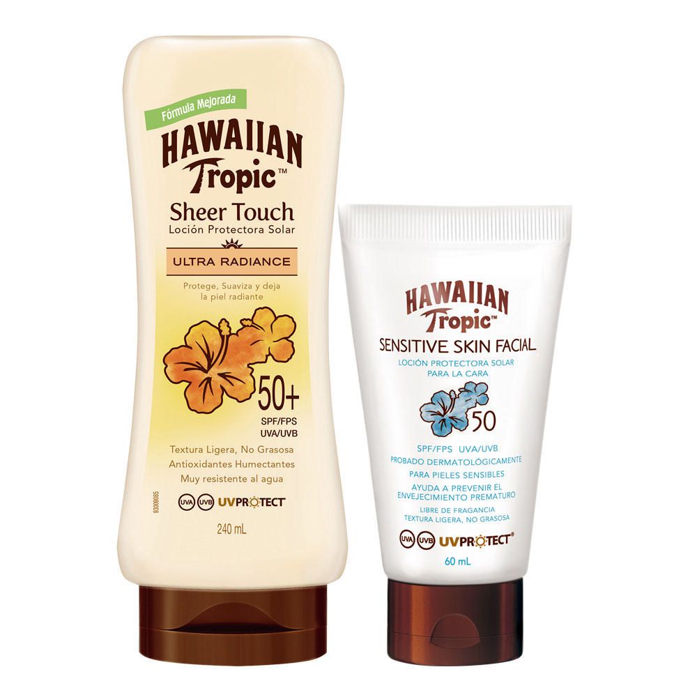 Pack Hawaiian Tropic Protector Solar Sensitive Skin Facial FPS50 60 ml