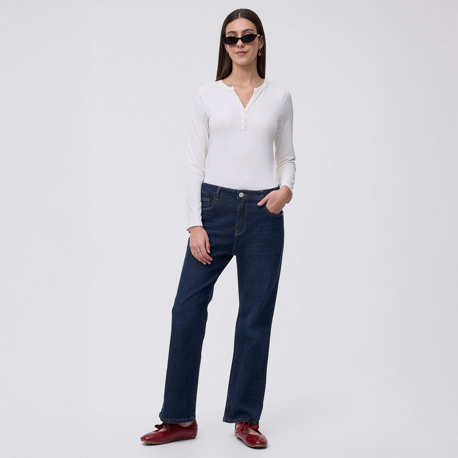 Jean Mujer Miniflare Amc Flare Azul Marino 32