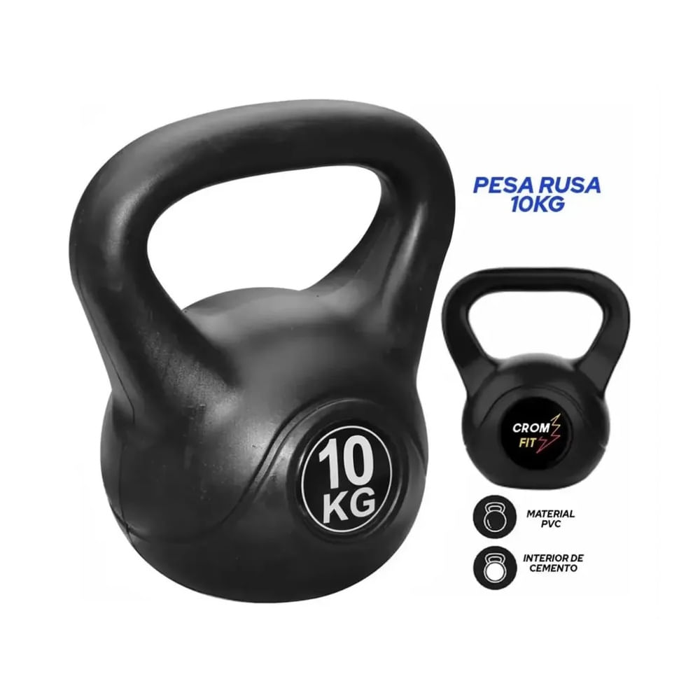 Pesa Rusa 10KG Kettlebell Negro Premium