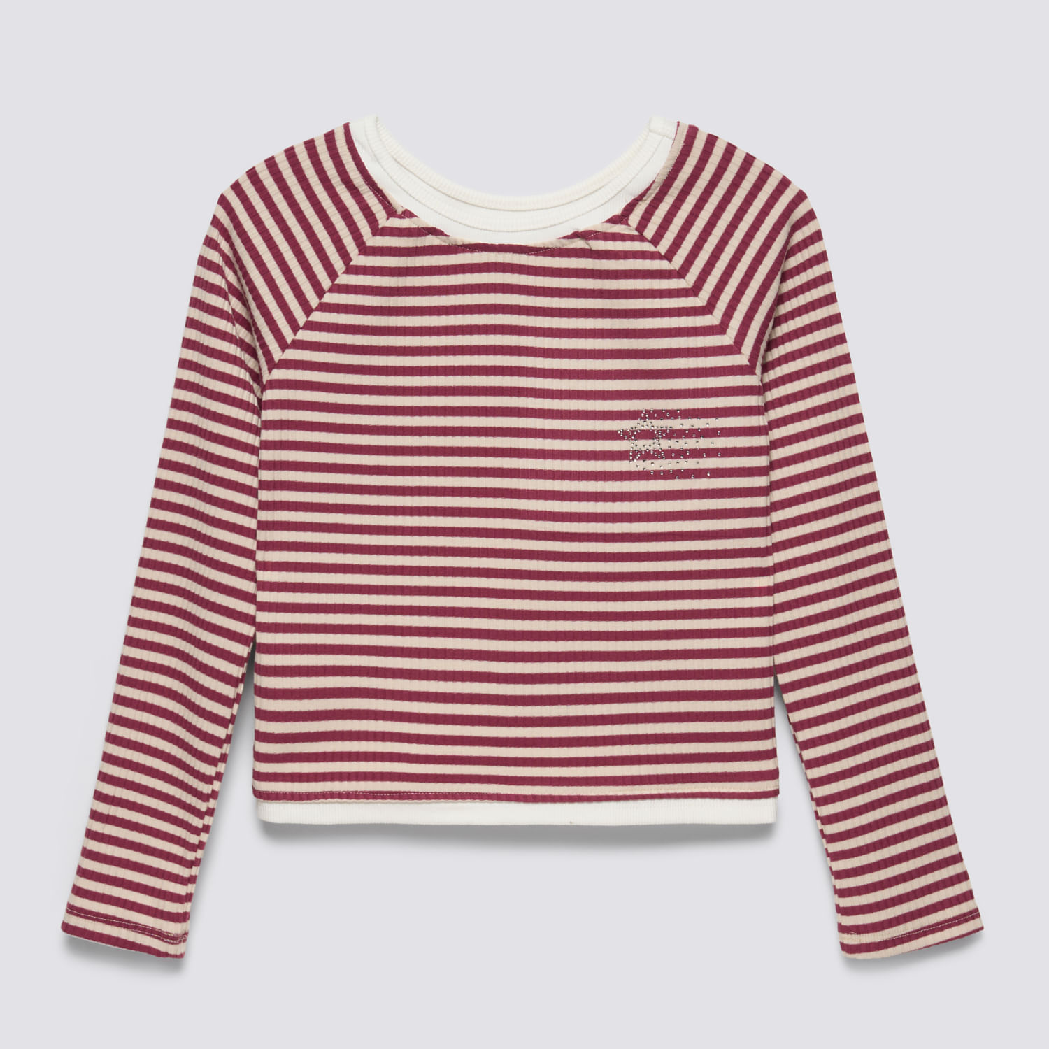 Polo Manga Larga Teen Niña Cute Knit Doble Zubito Vino Talla 14
