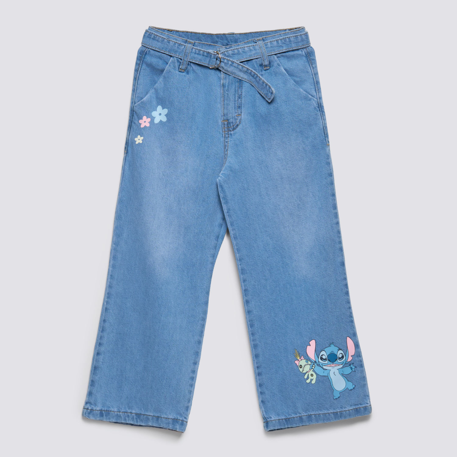 Jean Niña Correa Stitch Azul Claro Talla 6