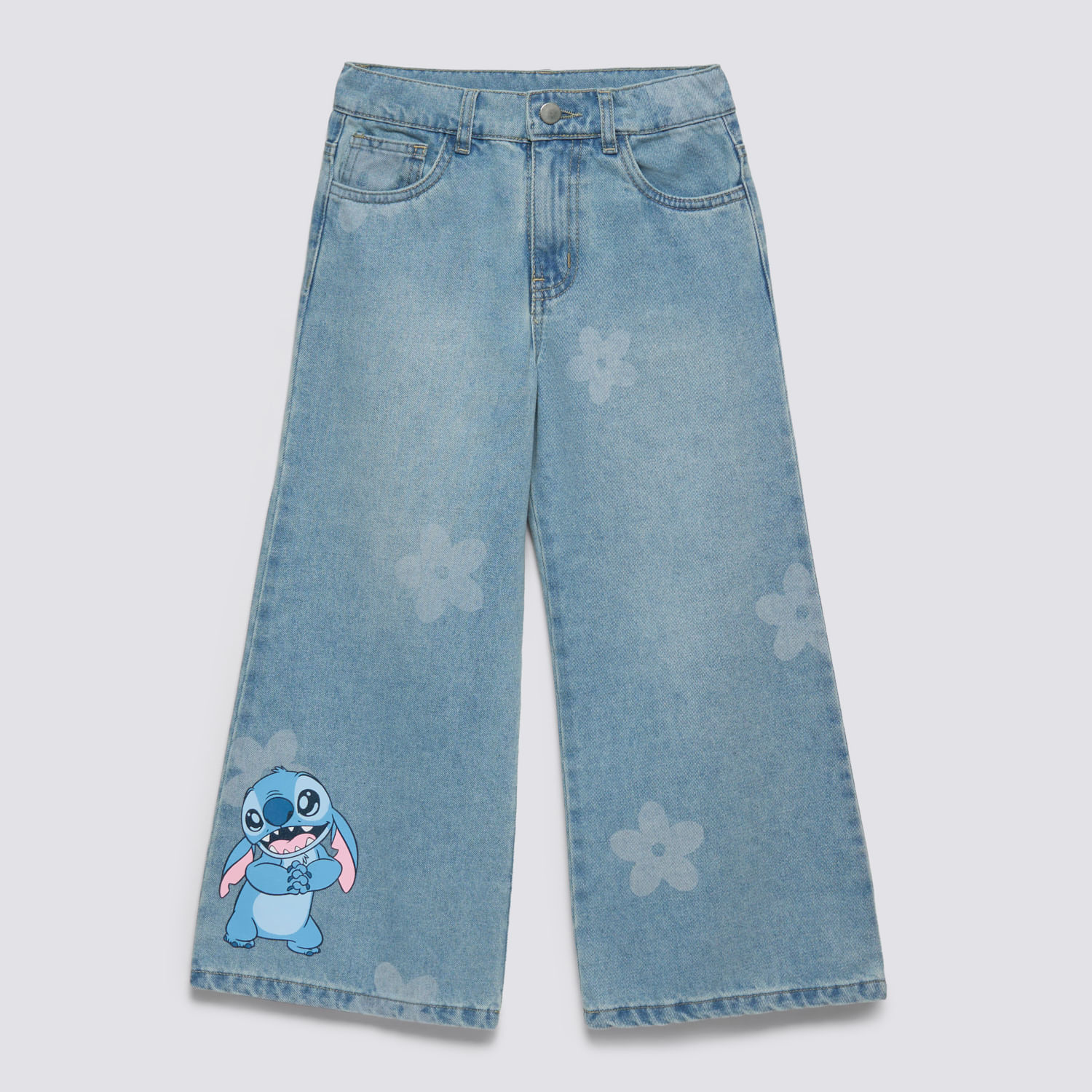 Jean Niña Laser Stitch Celeste Talla 10