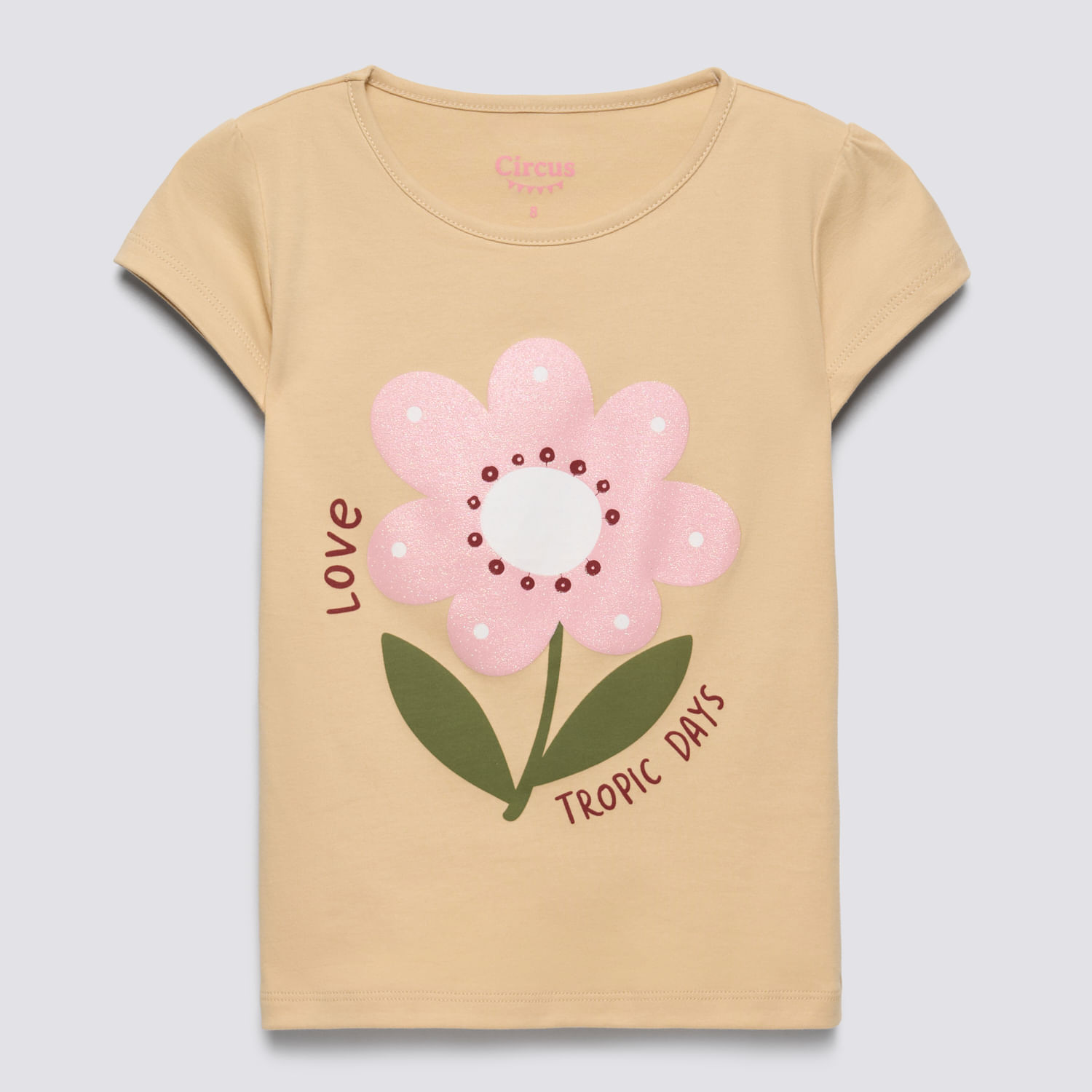 Polo Manga Corta Niña Gamuzado Circus Beige Talla 4