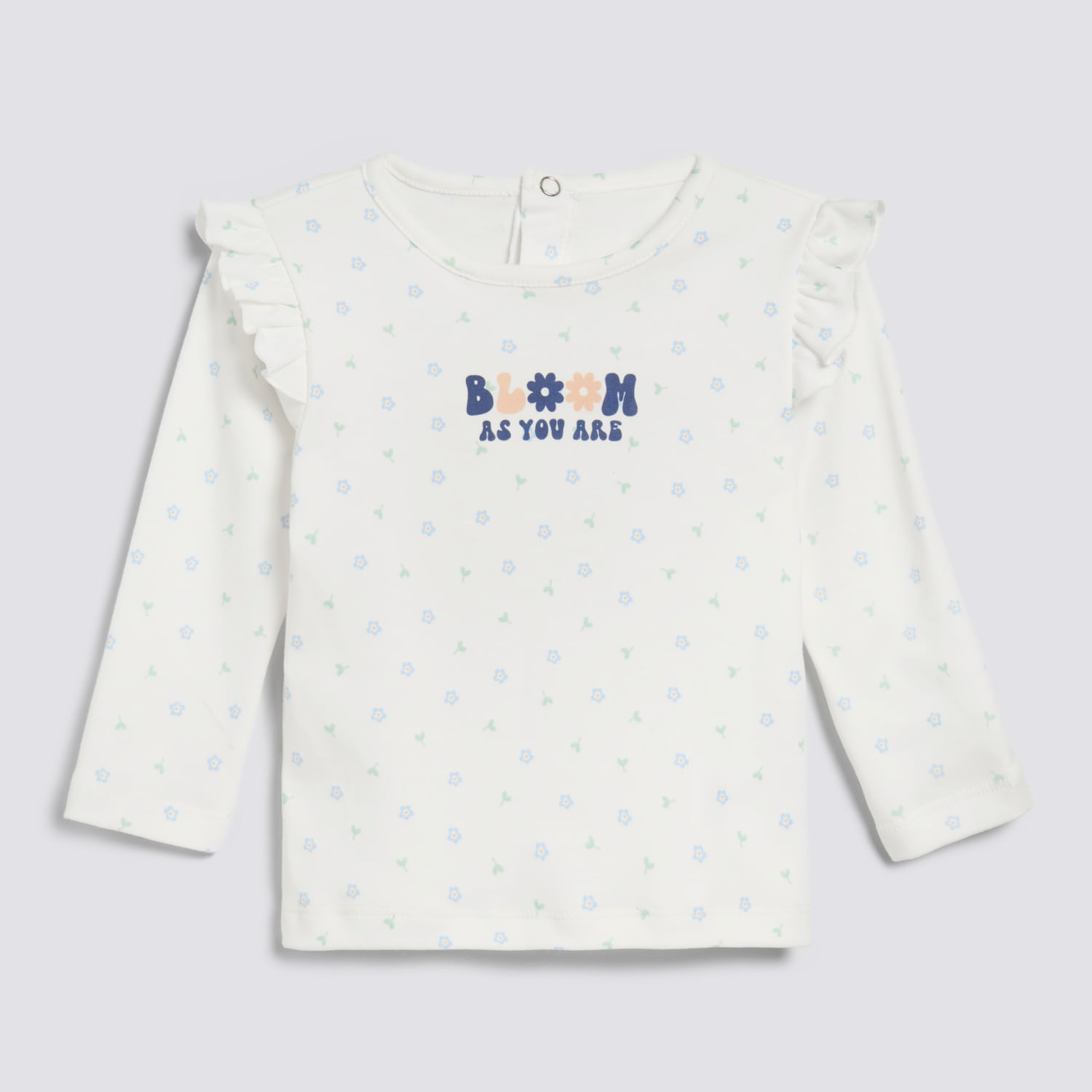 Polo Manga Larga Bebé Niña Vuelos Texturado Baby Circus Ecru Talla 24M